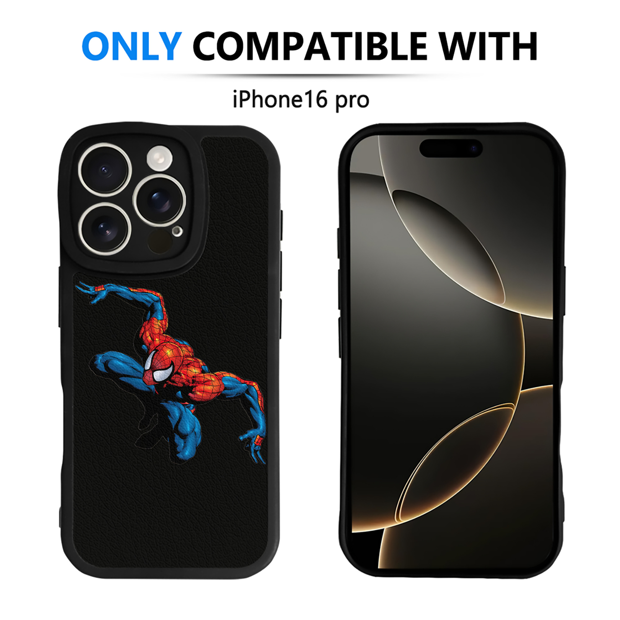 （画像用） Spider Man スパイダーマン 【iPhone 16シリーズ対応】シリコンスマホケース（レザー調） 材質：シリコン